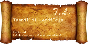 Tasnádi Letícia névjegykártya